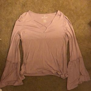 long sleeved tee with cross cross top